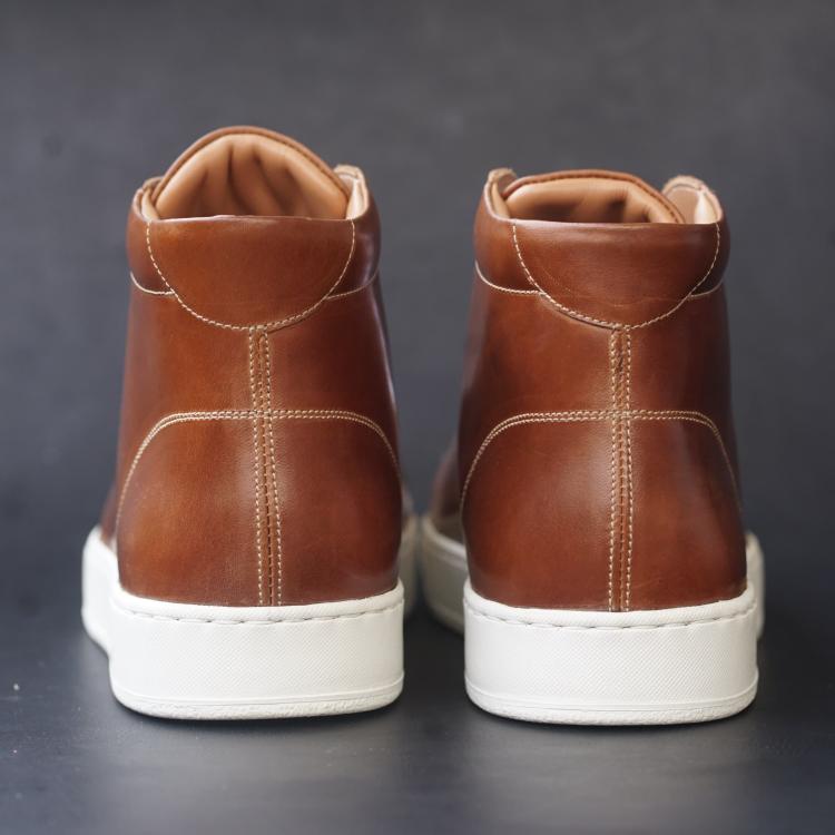 Songo High Top Rubber Sole Sneakers with Pull Up Leather